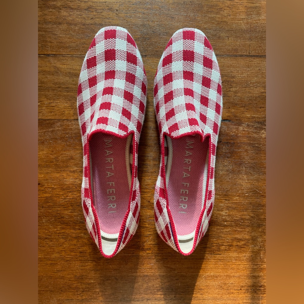 Rothy’s red plaid loafers size 9.5